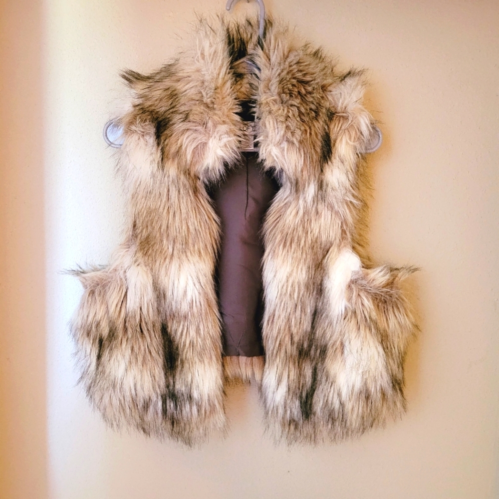 Ann Taylor Loft Faux Fur Vest